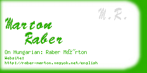 marton raber business card